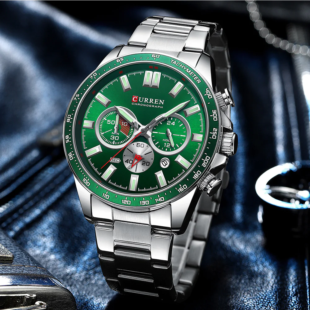 CURREN Original Brand Stainless Steel Band Wrist Watch For Men With Brand (Box & Bag)-8418