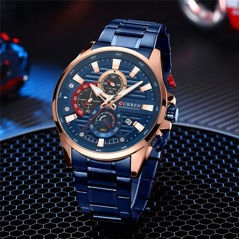 CURREN Stainless Steel Watch For Men With Box