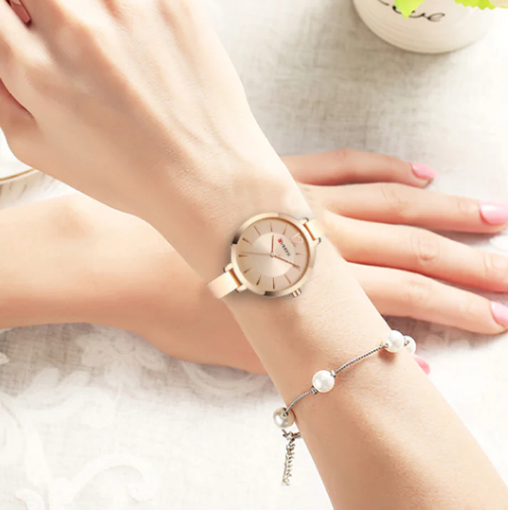CURREN Original Brand Stainless Steel Wrist Watch For Woman With Brand (Box & Bag)-9012