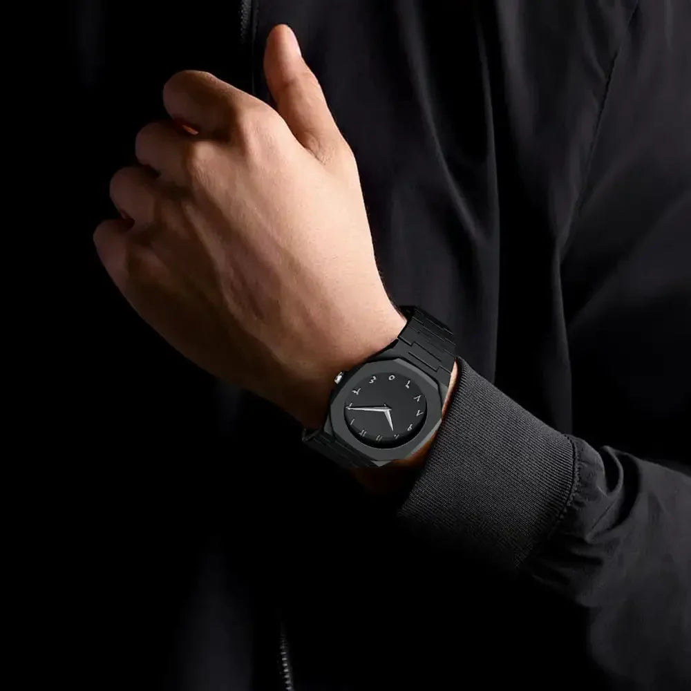 Aura Black Arabic Dial Watch – Luxury Men’s Timepiece with Timeless Elegance